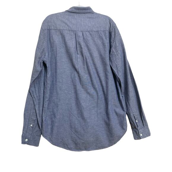 CHEAP MONDAY Marled Denim-Blue 100% Cotton Button Down LS Mens DAMON Shirt Sz M - Picture 10 of 11